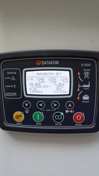 DATAKOM D300, D500, DKG309, DKG307. Панель керування ел. генератором.