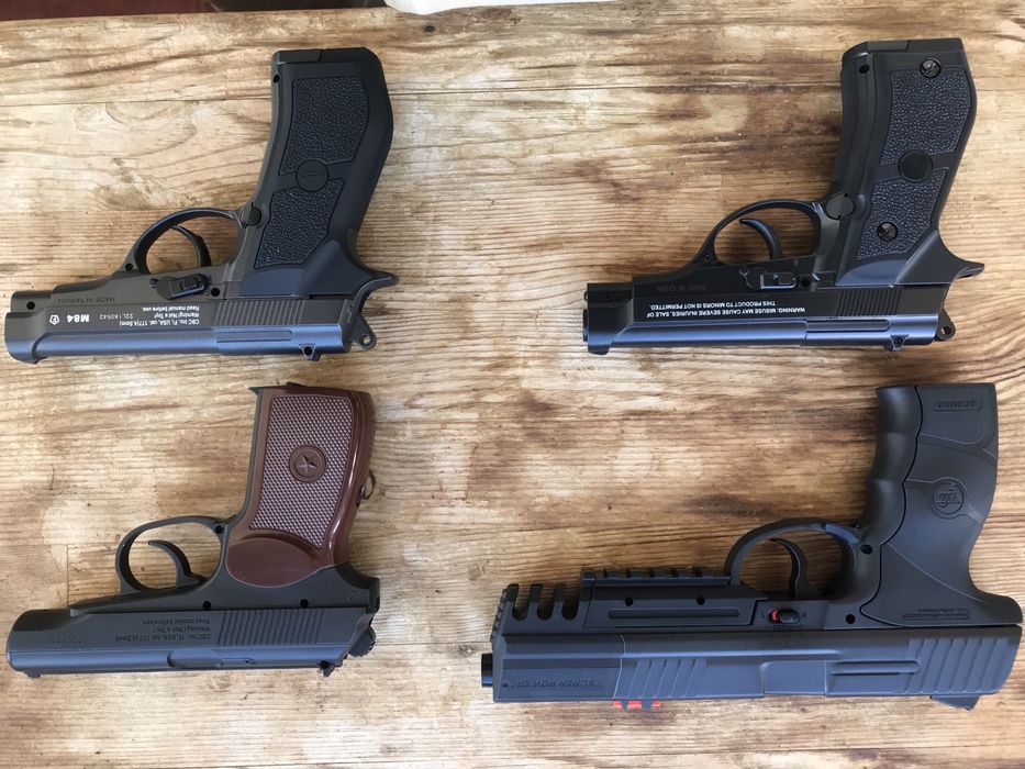 Pressão de Ar CO2) SwissArms P84 FULL METAL+CZ SHADOW esfera aço 4.5mm