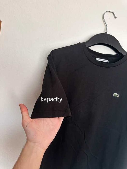 Koszulka Lacoste czarna S/M – klasyk z logo krokodylem, unisex vintage