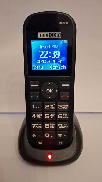 Telefon GSM MaxCom MM35D + Stacja Baza + Zasilacz | Stan Bardzo Dobry | DARMOWA WYSYŁKA