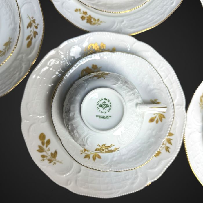 Serwis kawowy Rosenthal Sanssouci złote kwiaty B41/7203