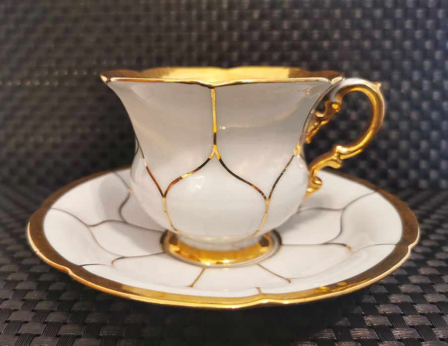 Porcelana MEISSEN Miśnia Wielka Filiżanka złocona A Form