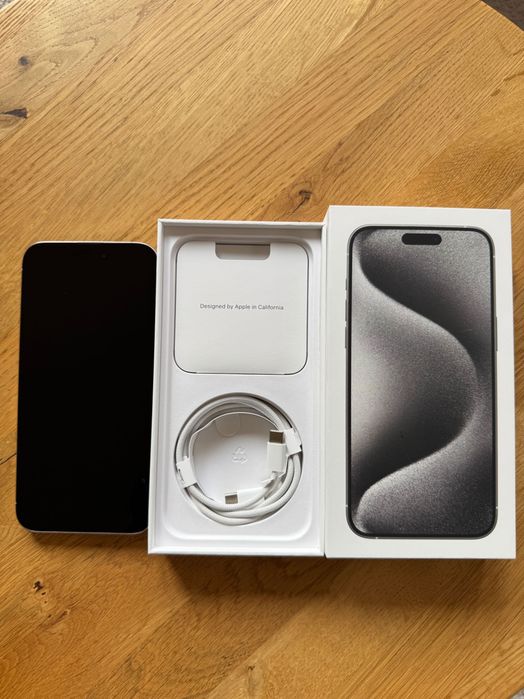 iPhone 15 Pro Max 256GB Biały Tytan | 83% | Stan idealny | Pełny zestaw | Dodatki