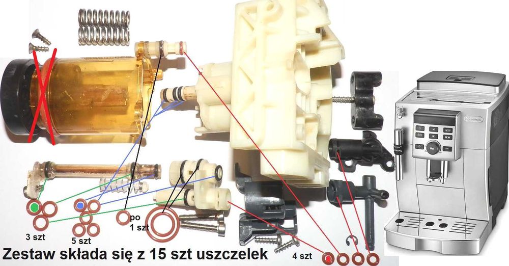Zestaw smar uszczelki ekspres Delonghi 21 28 ECAM ETAM 29 36 Magnifica