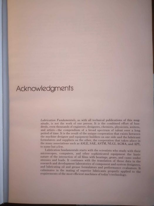 Livro técnico "Lubrication Fundamentals", edição 1980, J. George Wills
