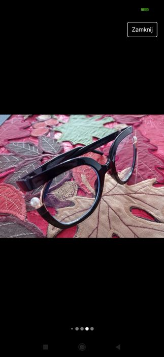 Okulary zerówki z perełkami
