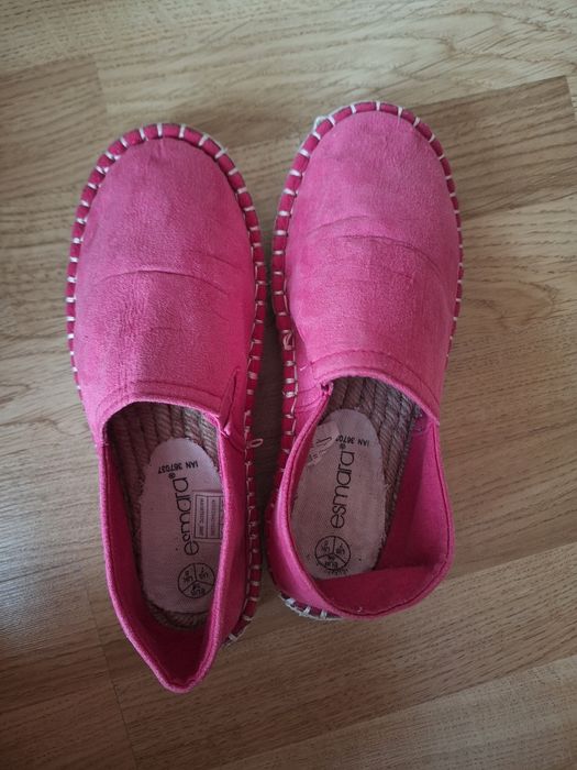 ESMARA Różowe słomiane espardyle