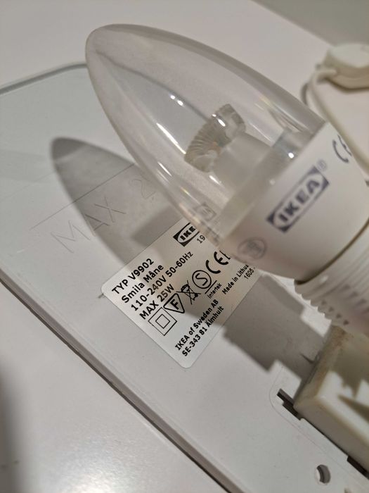 IKEA lampka nocna kinkiet księżyc z żarówką