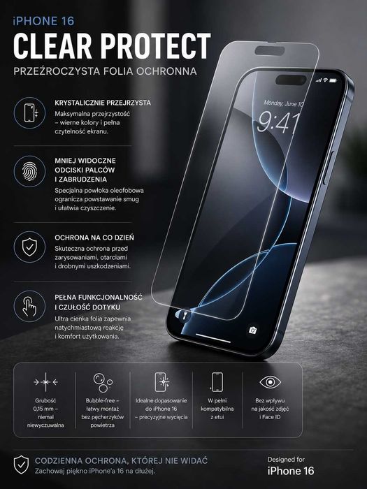 Folia ochronna Iphon 16