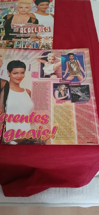 Capa Bravo + artigo Miley e Rihanna