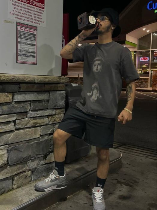 SAINT MICHAEL футболка винтажная мужская оверсайз оригинал черная