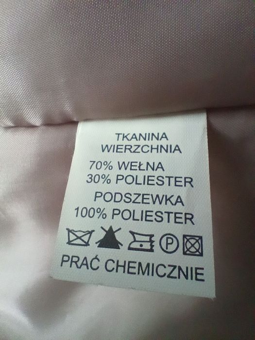 Damski ciepły brązowy płaszcz wełniany brązowe, Ewa 42 .