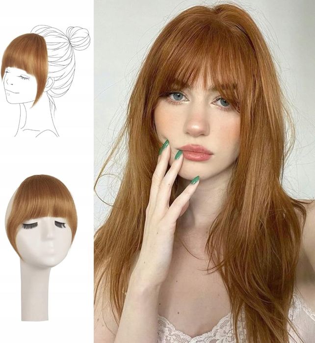 Grzywka włosy naturalne ciemny blond