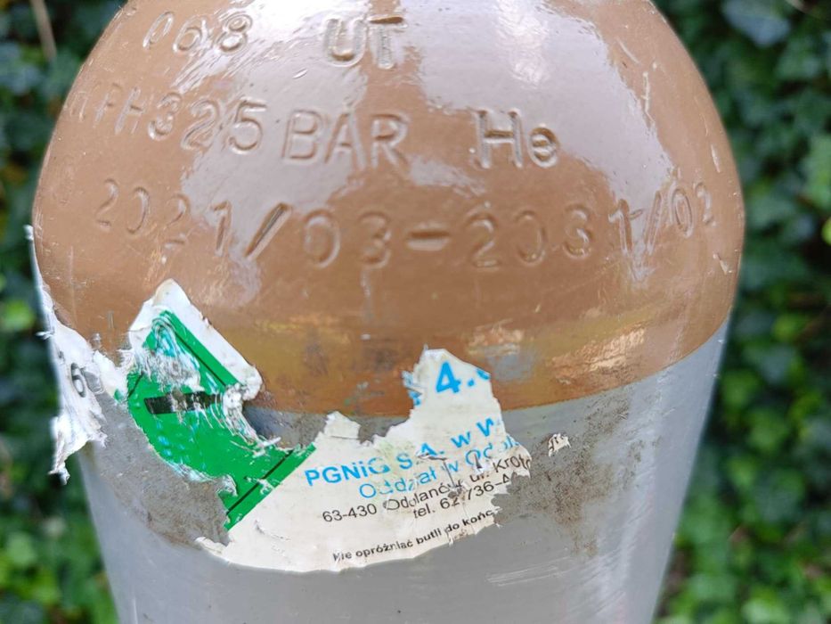 Butla na hel 8l z reduktorem i pistoletem do pompowania balonów