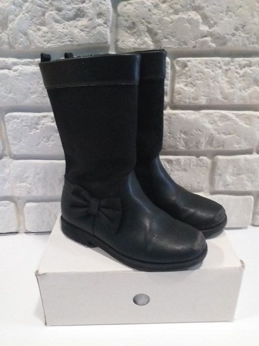 Buty buciki botki zamszowe kozaki z imitacji skóry H&M roz 28