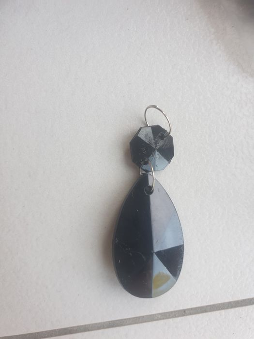 Kryształowt żyrandol, kryształki, czarny, glamur