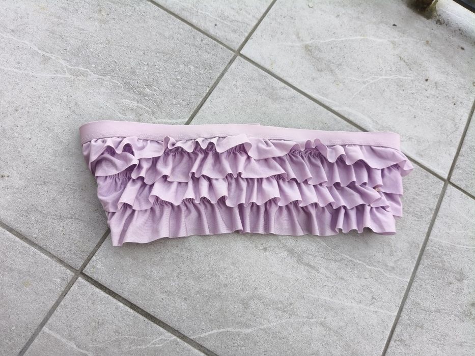 Liliowe bikini Lila swimwear strój kąpielowy falbanki S