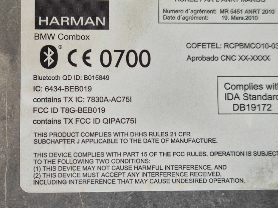 Moduł bluetooth combox BMW E87 E90 E84 E70 E71 Z4