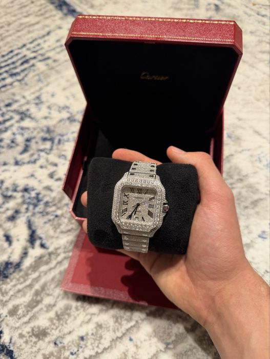 Cartier Santos L Iced Out