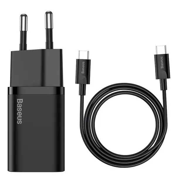 Зарядний пристрій Baseus Super Si 25W + кабель Type-C to Type-C 3A 1м