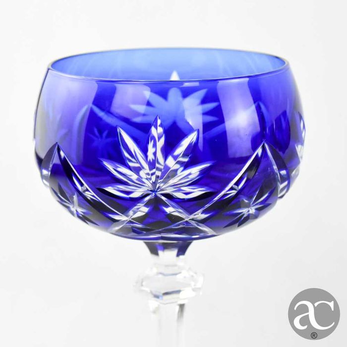 Conjunto de 5 Copos / Taças em Cristal Doublé, Cristal da Bohemia