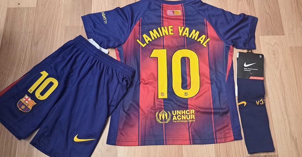 Strój FC Barcelona Lamine Yamal Dziecięcy Komplet Zestaw Strój Yamal