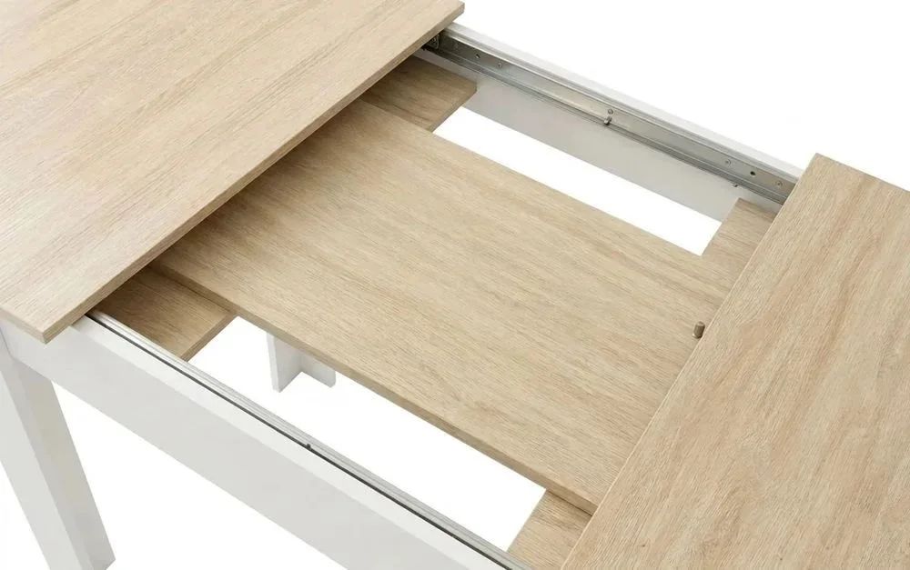 NOWY Stół Rozkładany 120/160x80 cm z Krzesłami Duży Do Domu Kuchni Jadalni Salonu Biały Dąb Sonoma Stół i Krzesła Kuchenny Zestaw Komplet Mebli OKAZJA