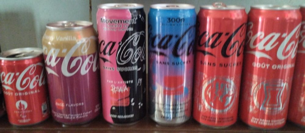Latas coleção de alumínio coca cola e outras . França.
