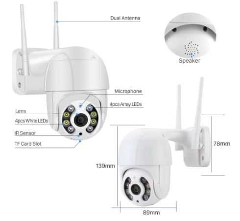 Câmera de vigilância WiFi IP66