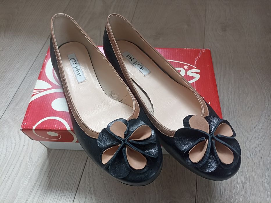 skórzane baleriny NOWE Helios komfort