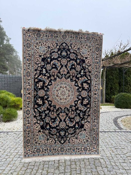 Dywan kaszmirowy perski z jedwabiem Iran Nain 185x115 galeria 12 tys
