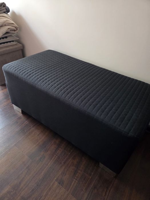 Pufa, czarna, wymiary: 100 x 50 x 43