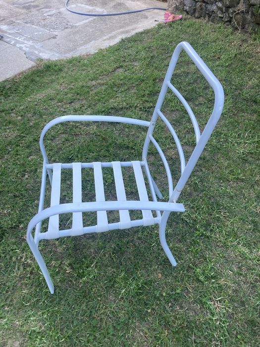 Conjunto 6 cadeiras jardim com estofo