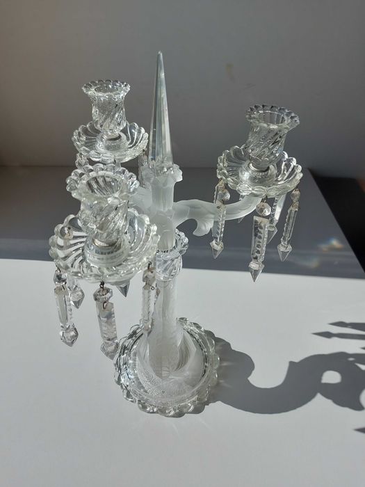 Candelabro Cristal Marinha Grande