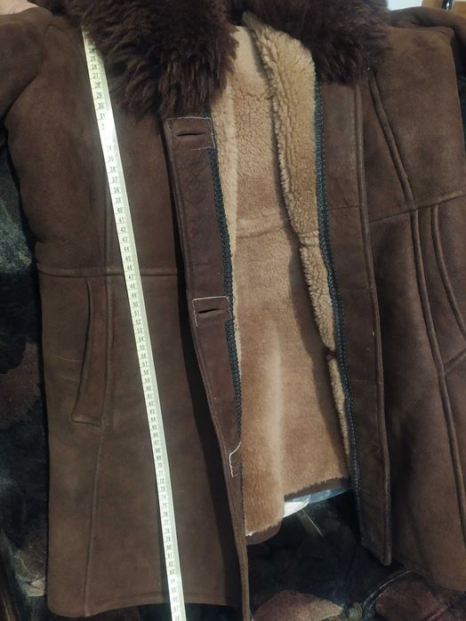 Kożuch damski brązowy M