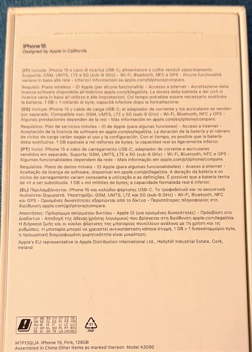 Iphone 15 rosa 128Gb