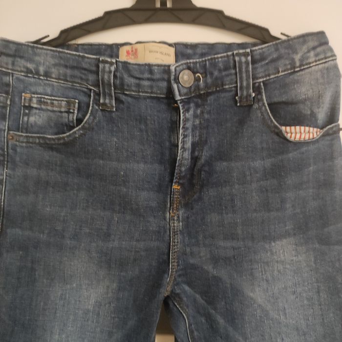 River island super proste jeansy dla dziewczynki 152 granatowe