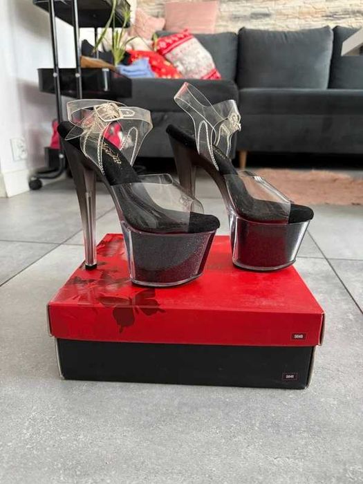 Buty szpilki na platformie Pleaser Sky 308G-T Pole Dance Exotic