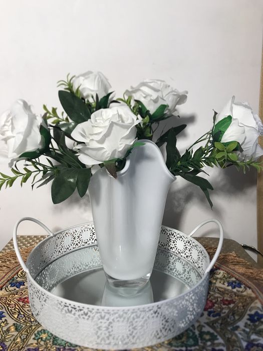 Mleczny wazon typu CHUSTA 22cm