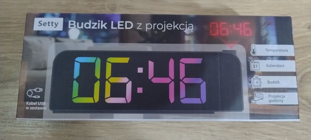 Budzik LED z projekcją setty