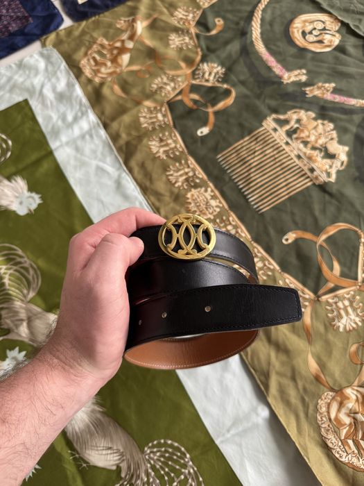 Hermès belt vintage metal and leather