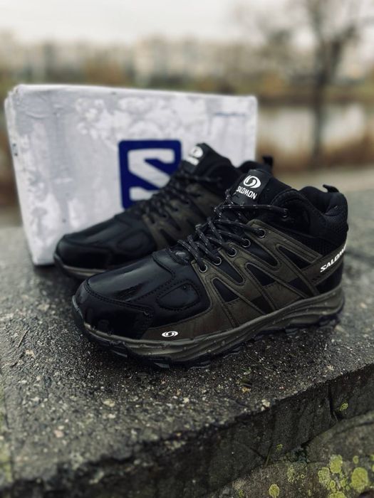 Кроссовки Salomon термо на зиму / кожаные саломоны gore-tex waterproof