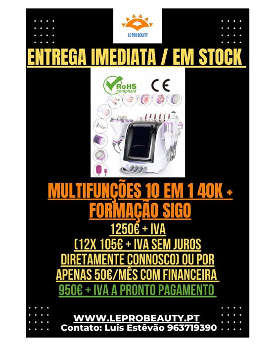 Multifunções 10 em 1 Radiofrequência Cavitação 40k Lipolaser + Curso