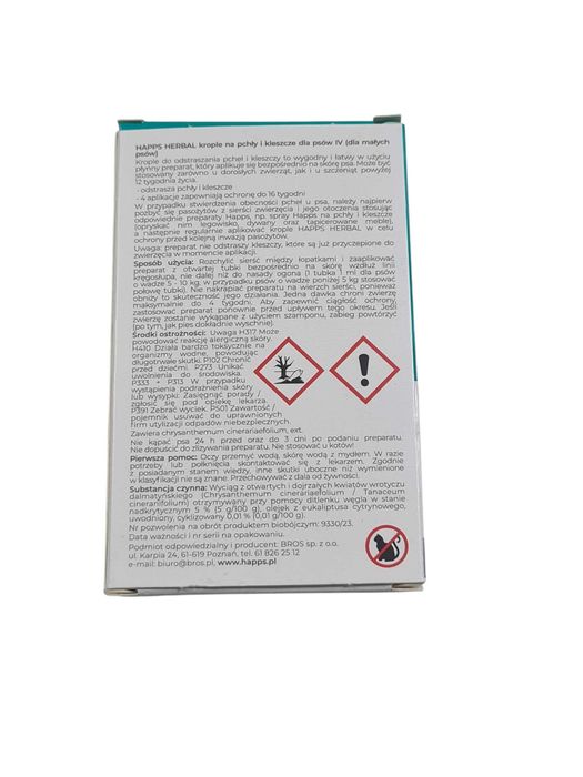 Krople na pchły i kleszcze dla małych psów 510 kg