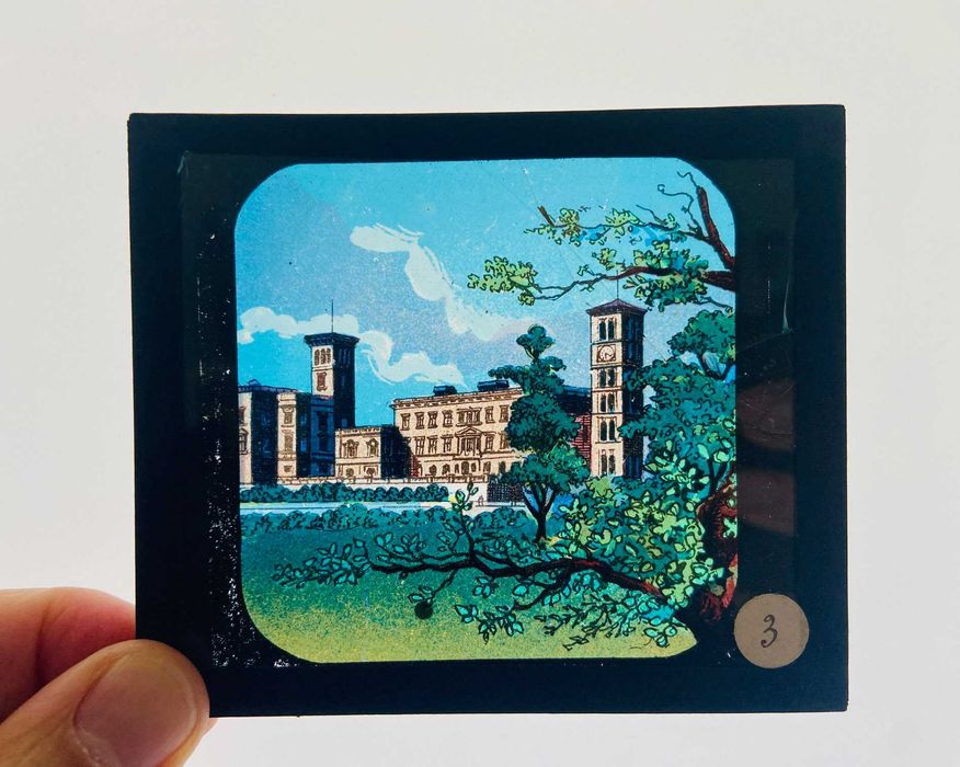 8 slides em vidro para lanterna mágica