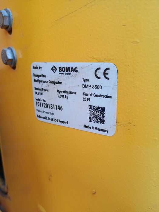 2019r Bomag BMP 8500 walec okołkowany. RT82, RT82SC3