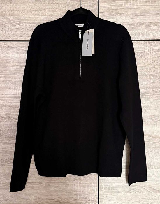 Nowy sweter męski z suwakiem Only & Sons ‘OnScooper Half Zip High Neck’ r. L