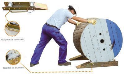 Porta-paletes para transporte de rolos ou bobines de cabo ou fio. AP28