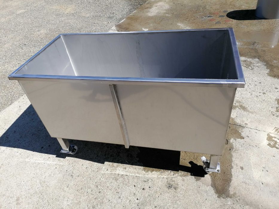 Wanna nierdzewna kwasoodporna 450l solidna na kółkach