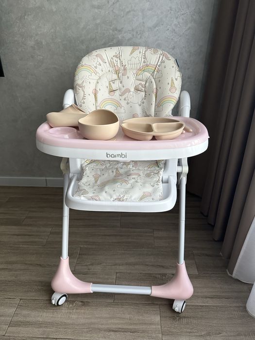 Столик для годування bambi крісло посуд для прикорму
